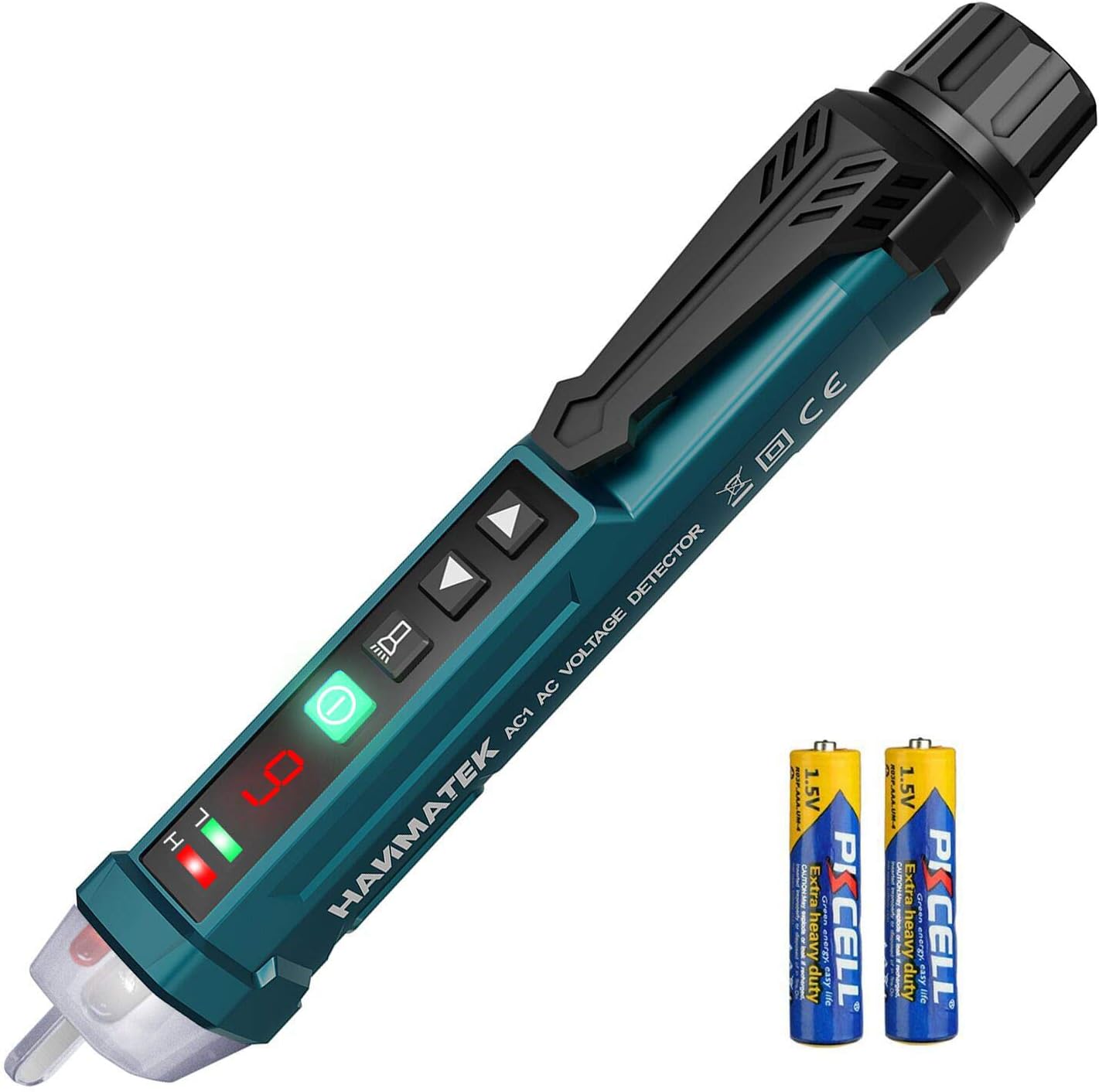 HANMATEK Non-Contact Voltage Tester with 9 Gear Adjustable Sensitivity Voltage Detector Pen AC Circuit Tester Tool LCD Display LED Flashlight Buzzer Alarm Range12V-1000V & Live/Null Wire Judgment AC1