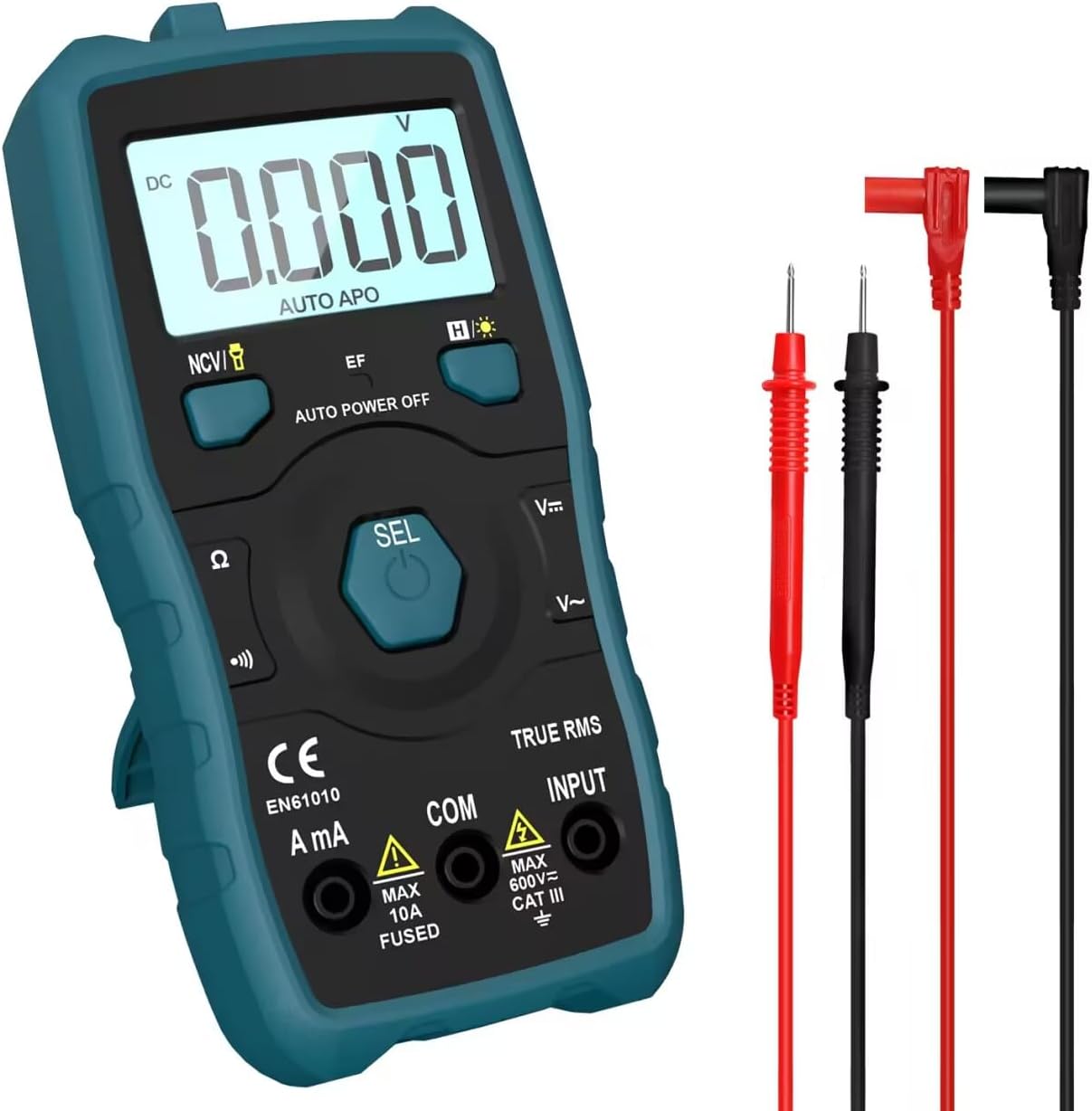 HANMATEK Multimeter, Auto-Ranging Digital Multimeter, Electrical Tester with NCV,True RMS 6000 Counts AC/DC Voltmeter Ammeter Ohmmeter, Resistance, Live Line Digital Testers with LCD Backlight