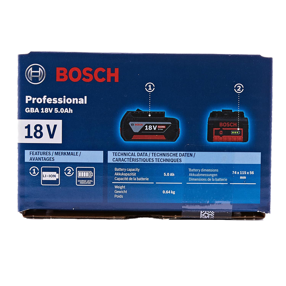 Bosch 18V 5.0Ah Li-ion Battery Pack (2 Batteries) - Professional Series