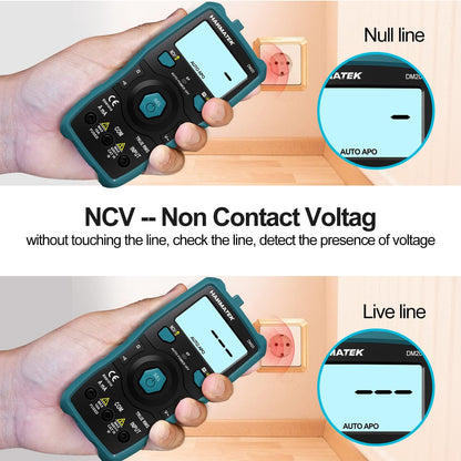 HANMATEK Multimeter, Auto-Ranging Digital Multimeter, Electrical Tester with NCV,True RMS 6000 Counts AC/DC Voltmeter Ammeter Ohmmeter, Resistance, Live Line Digital Testers with LCD Backlight