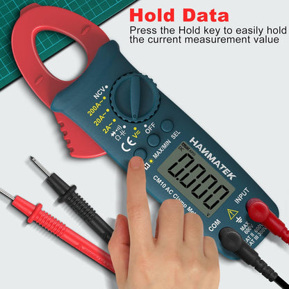 HANMATEK Digital Clamp Meter,Auto-ranging Amp Voltage Tester with Backlight,Clamp Multimeter 2000 Counts Amp Tester with AC/DC Voltage,NCV,Resistance,Capacitance,Continuity,Frequency